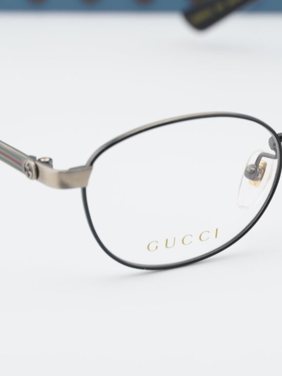 Gucci GG0591OJ 005 Oval Eyeglasses 50mm - Black / Gold main image 3